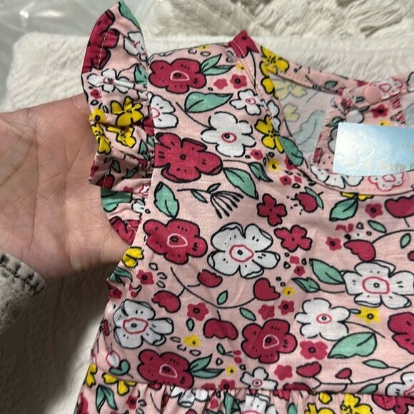 NEW Floral Sleeveless Lightweight Cotton Flutter Sleeve Summer Dress - Picture 2 of 3